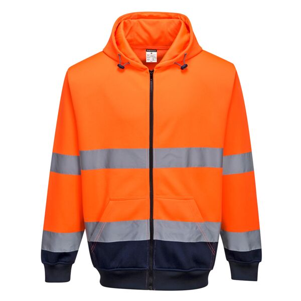 Hi-Vis Contrast Zipped Hoodie Thumbnail